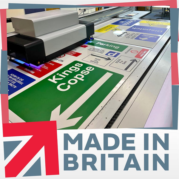 V Safety Caution Speed Ramps/Drive Slowly - Landscape 600 x 450 mm - 2mm Rigid Plastic Safety Sign