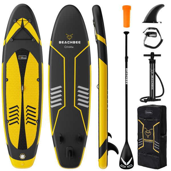 CalmMax Inflatable Stand Up Paddle Board 10'6"×32"×6" SUP Package with Non-Slip Deck, Pump, Paddle, Leash, Waterproof Backpack for Youth & Adult