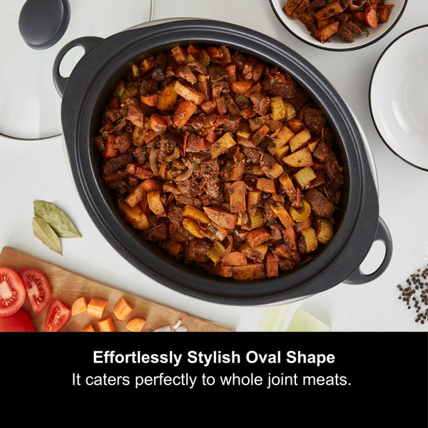 Morphy Richards 461022 Slow Cooker, Aluminium, 240 W, 6.5 liters, Titanium