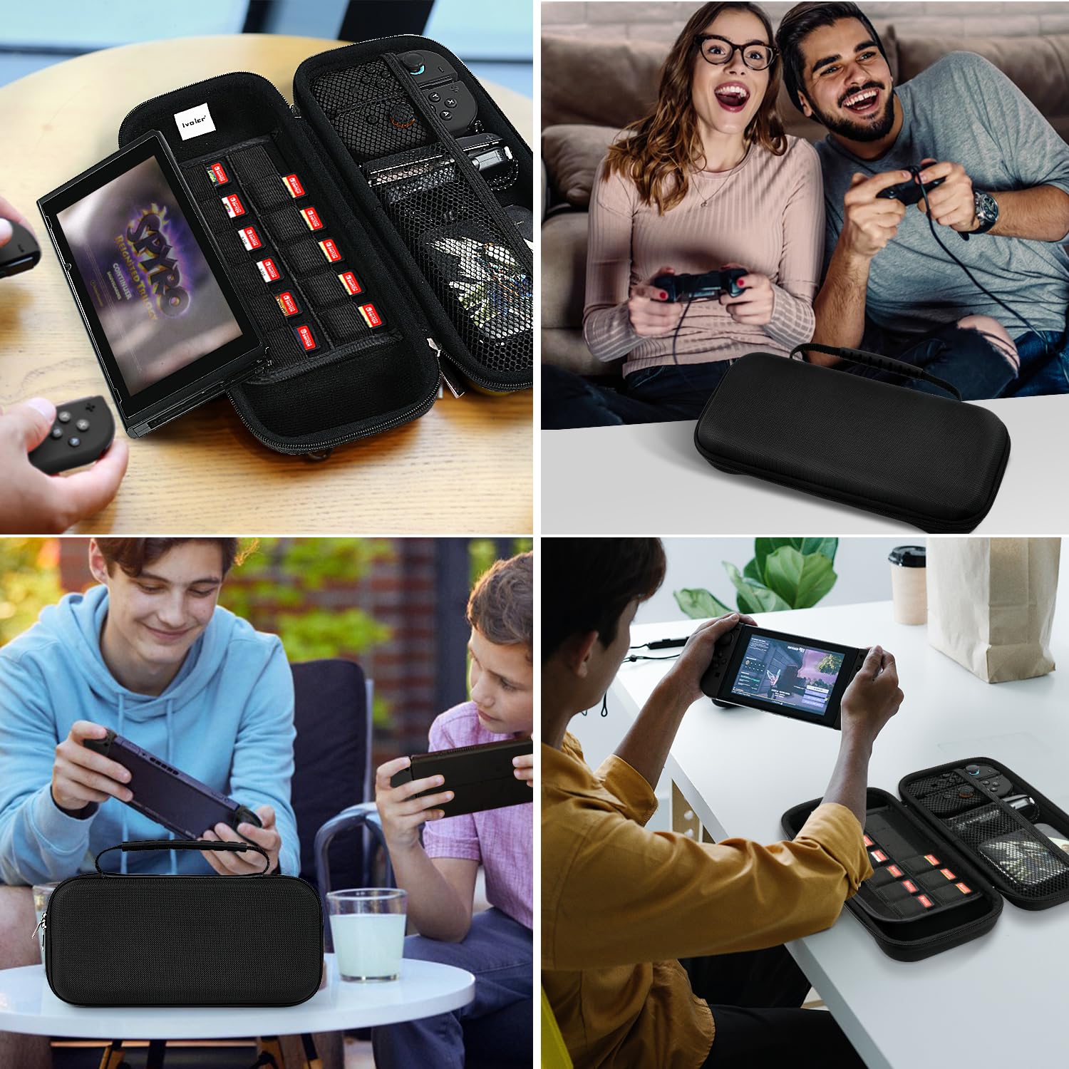 ivoler Carry Case for Nintendo Switch 2 (2025 Model) – Protective Portable Hard Shell Pouch Carrying Travel Game Bag – Black