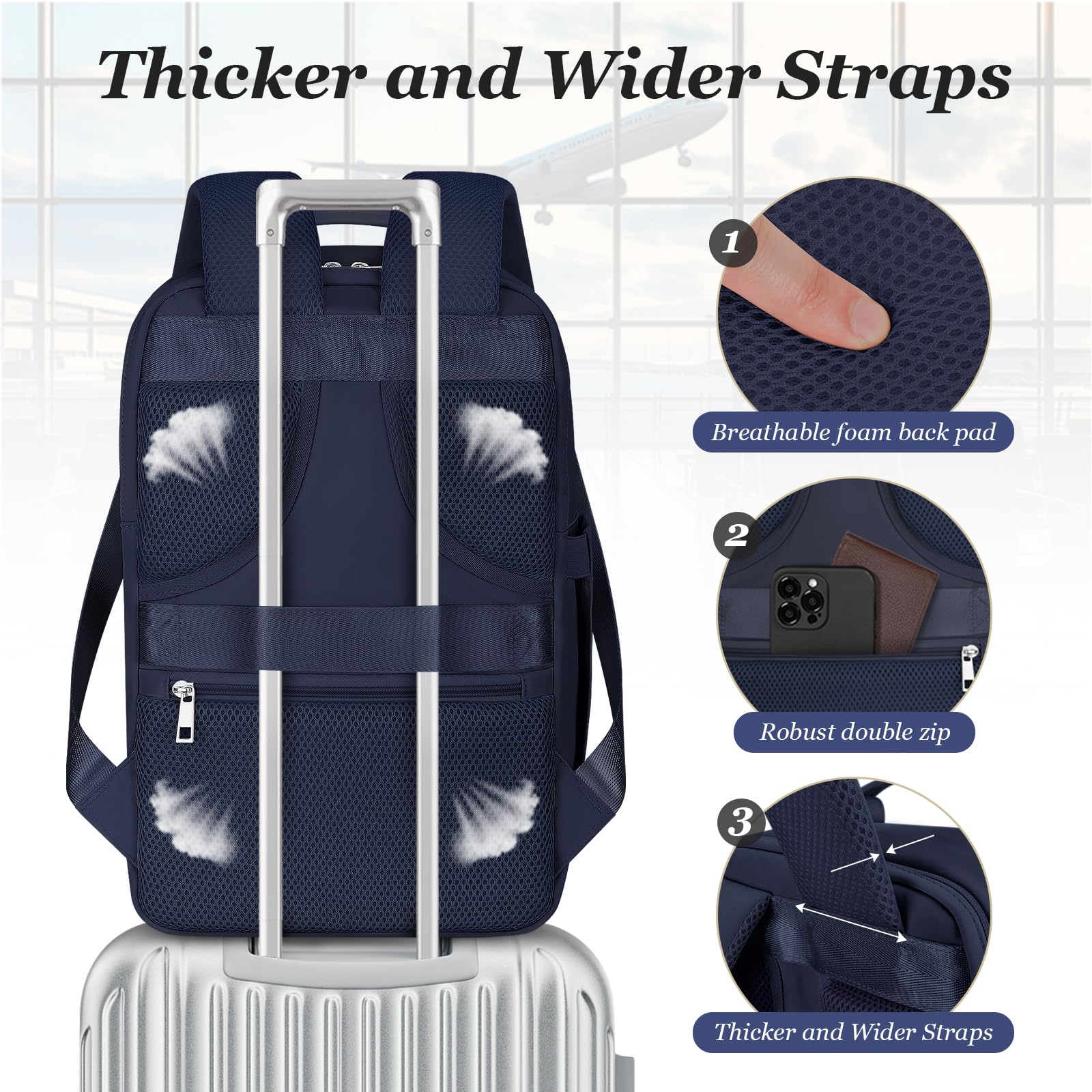 Cabin Bags 40x20x25 for Ryanair Underseat Carry-Ons Travel Backpack, Hand Luggage Backpack Cabin Size 20L, Laptop Backpacks Small Travel Bag