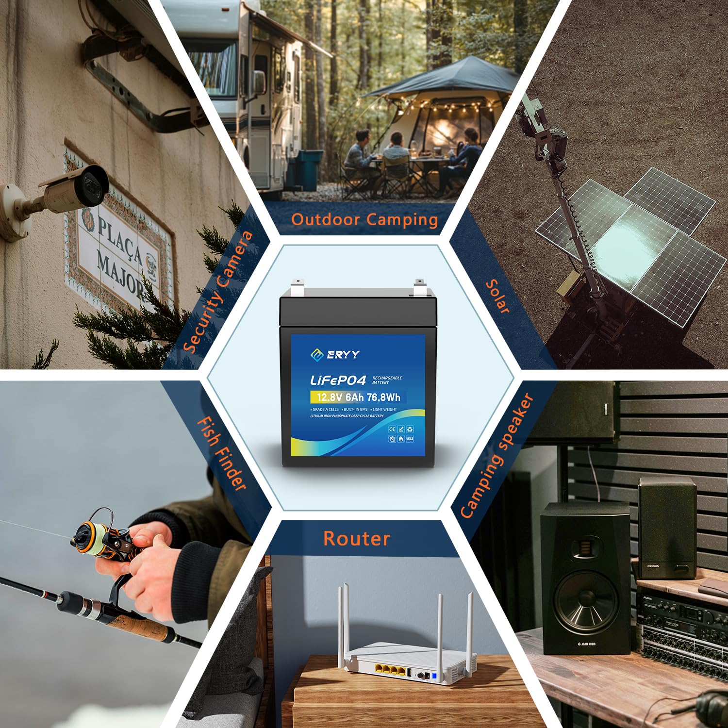 LiFePO4 Lithium Battery 12V 30Ah, Built-in 30A BMS & LCD Voltmeter, 5000+ Cycles, Lightweight Rechargeable Leisure Lithium Iron Phosphate Battery for RVs, Camping Gear, Trolling Motor, Solar