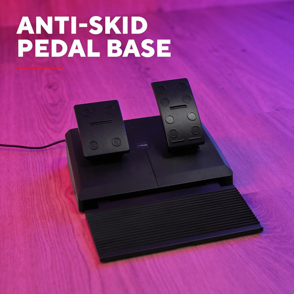 Trust GXT 289 Steering Wheel for Gaming PC, Xbox Series X/S, PS4, Nintendo Switch, Racing Wheel with Pedals, Paddle Shifters, Gear Stick, Vibration Feedback, for Farming Simulator / F1 / Gran Turismo