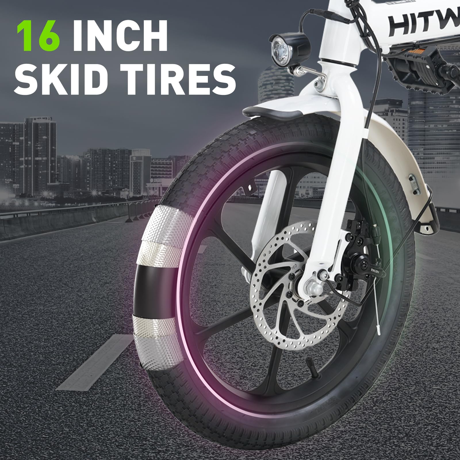 HITWAY BK35 Folding Electric Bike, 16 inch E Bike 250W City E-Bike Max.Range 25-60KM
