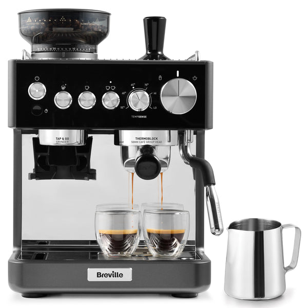 Breville Barista Max Espresso Machine | Latte & Cappuccino Coffee Maker with Integrated Bean Grinder & Steam Wand | 2.8 L Water Tank | 15 Bar Italian Pump | Stainless Steel