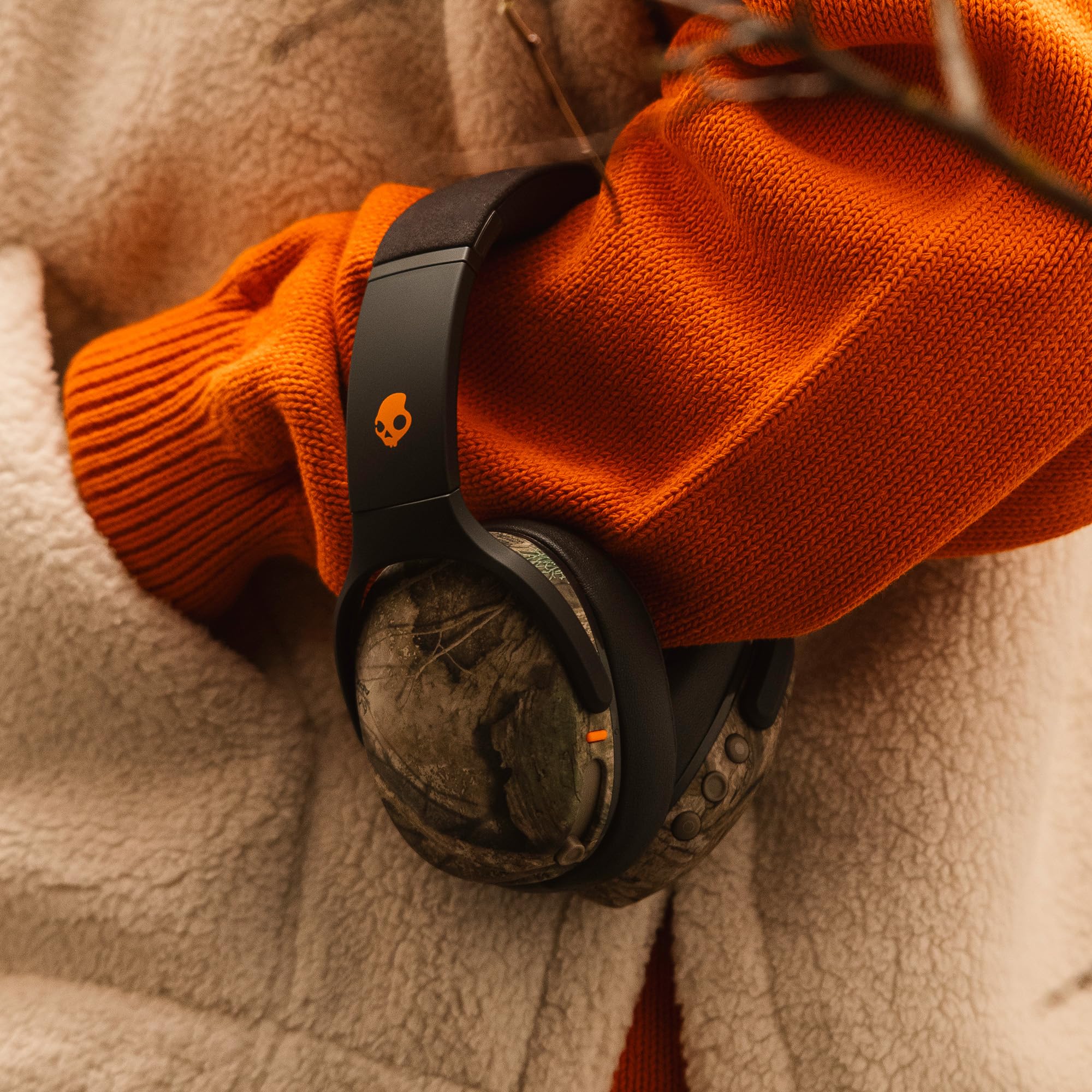 Skullcandy Crusher Evo Wireless Bluetooth Headphones with Multi-Sensory Bass and Charging Cable, Noise Isolating Over-Ear Fit, Up to 40 Hours Battery, Microphone for iPhone Android - Bone