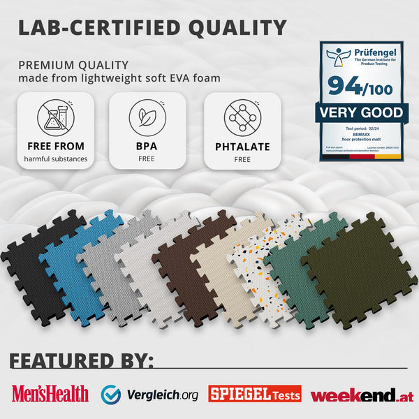 Interlocking Soft Foam Floor Mat - 18 Pieces Protective Gym Flooring Set, Exercise Mats EVA Puzzle Rubber Tiles, Ground Surface Protection Workout Underlay Matting Sports Pool Home Fitness Garage