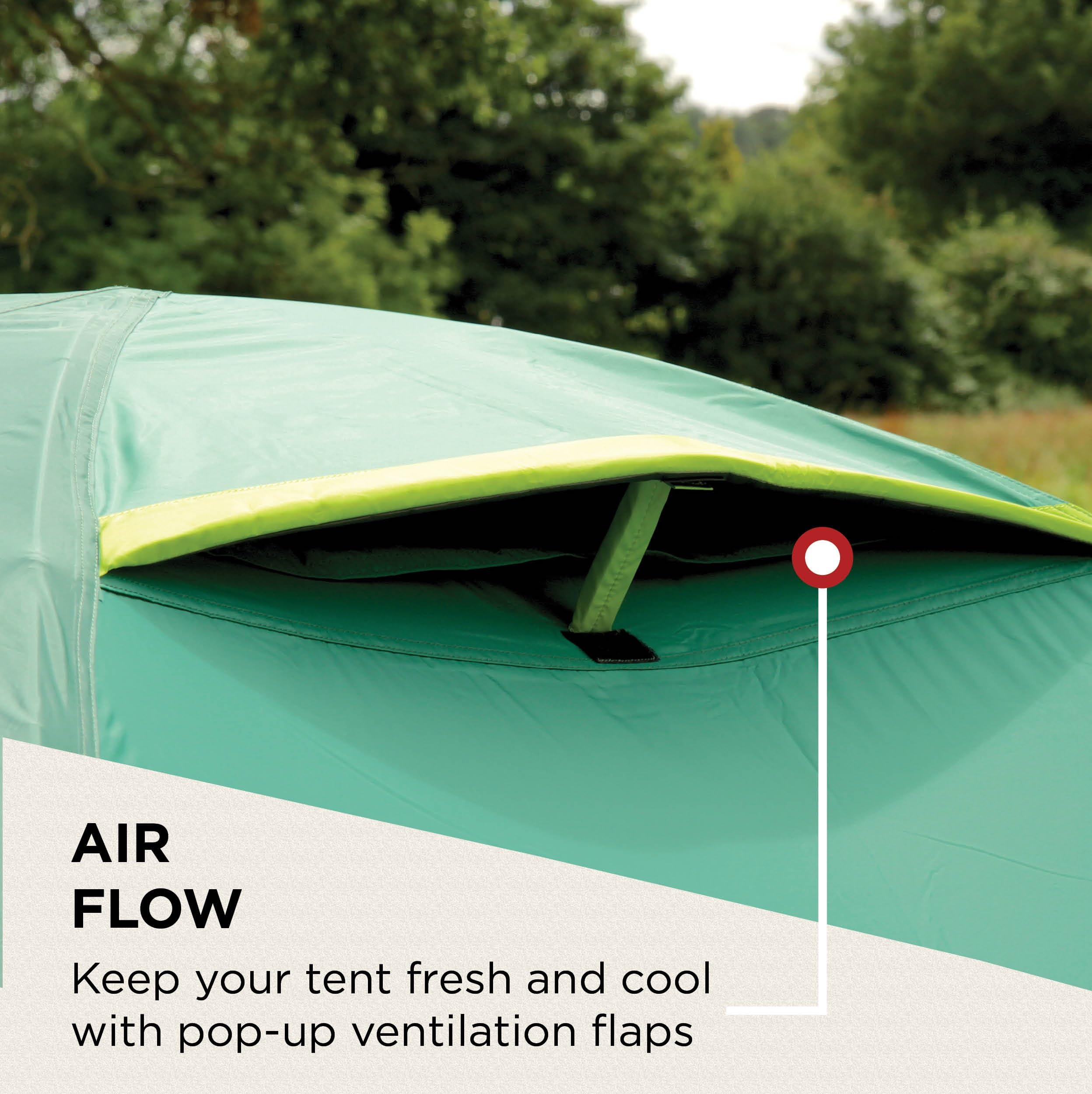 Coleman Kobuk Valley Camping Tent | lightweight 4 Person Igloo Tent with extra dark bedroom | 4 Man Dome Tent with Awning | 100% waterproof WC 4.500