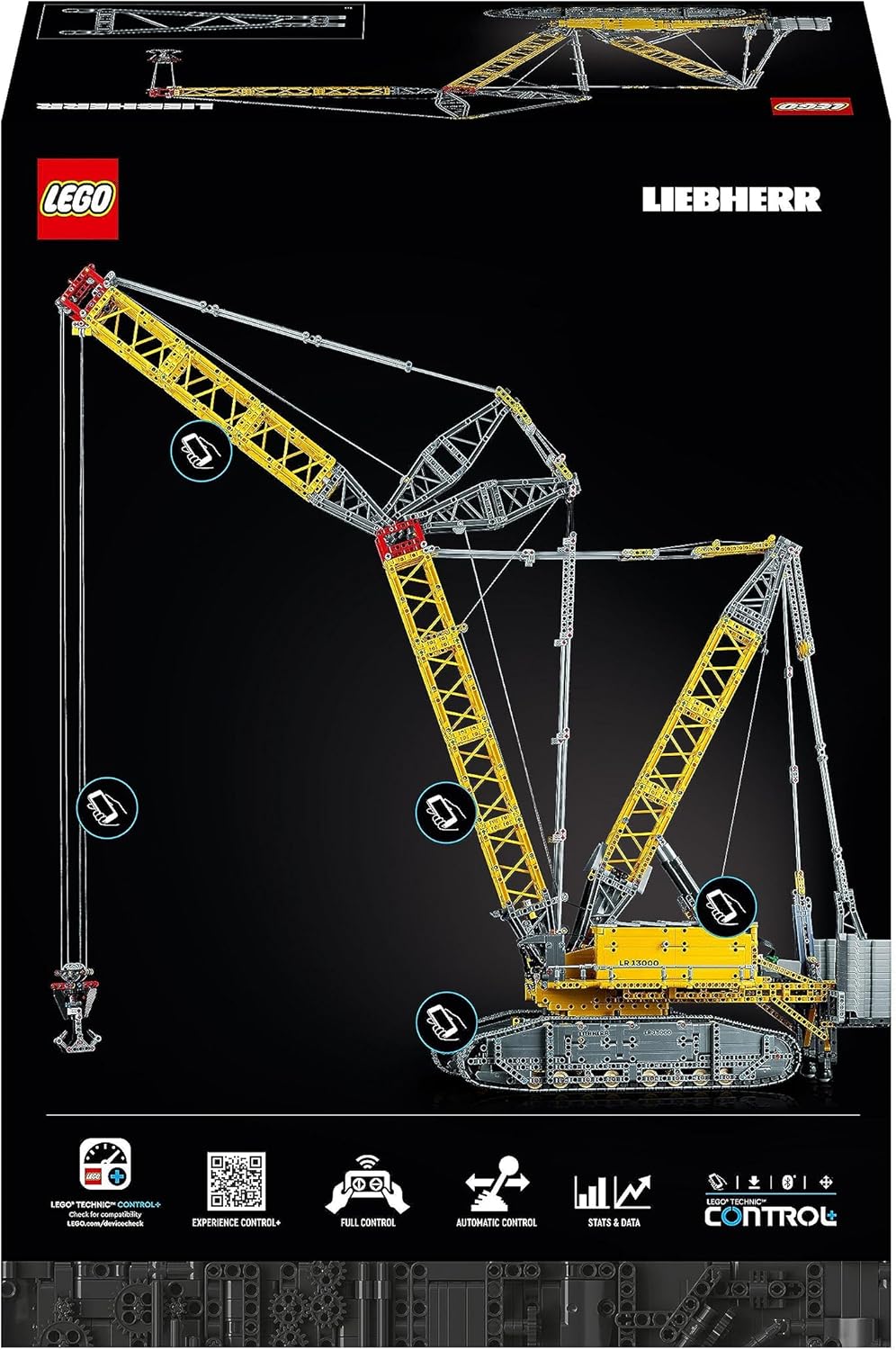 LEGO Technic Liebherr Crawler Crane LR 13000 Set, Build the Ultimate Remote Controlled Construction Vehicle with Control+ App, Winch System and Luffing Jib, Large Model for Adults, Men, Women 42146