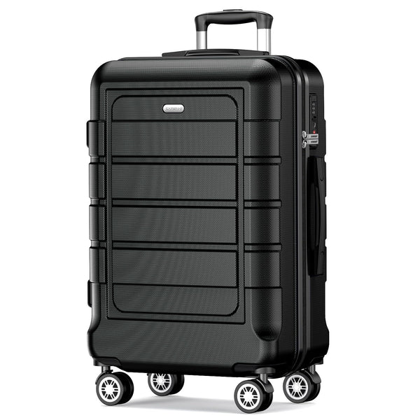 SHOWKOO Suitcase Large 28-Inch Expandable PC+ABS Hard Shell Travel Luggage Lightweight Durable High Capacity with Double Spinner Wheels TSA Lock, 28" Green