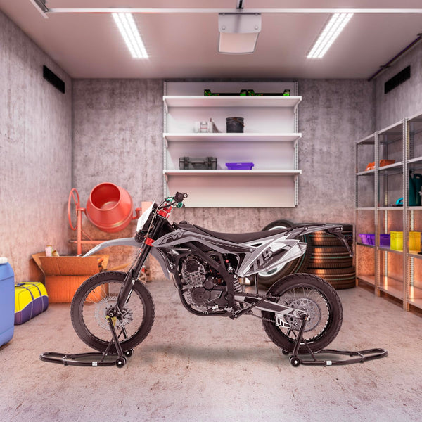 VEVOR Motorcycle Rear Wheel Stand, with U + L Fork Swingarm Spool, 390 kg Capacity Heavy Duty Rear Wheel Stand Motorcycle Lift Jack Stand, for Suzuki Yamaha Honda Kawasaki, Black