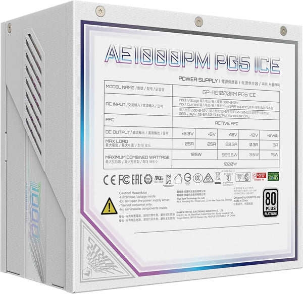 Gigabyte P750BS 80 Plus Bronze Non Modular 750w Power Supply Unit, Flat Cables, 3 Year Warranty