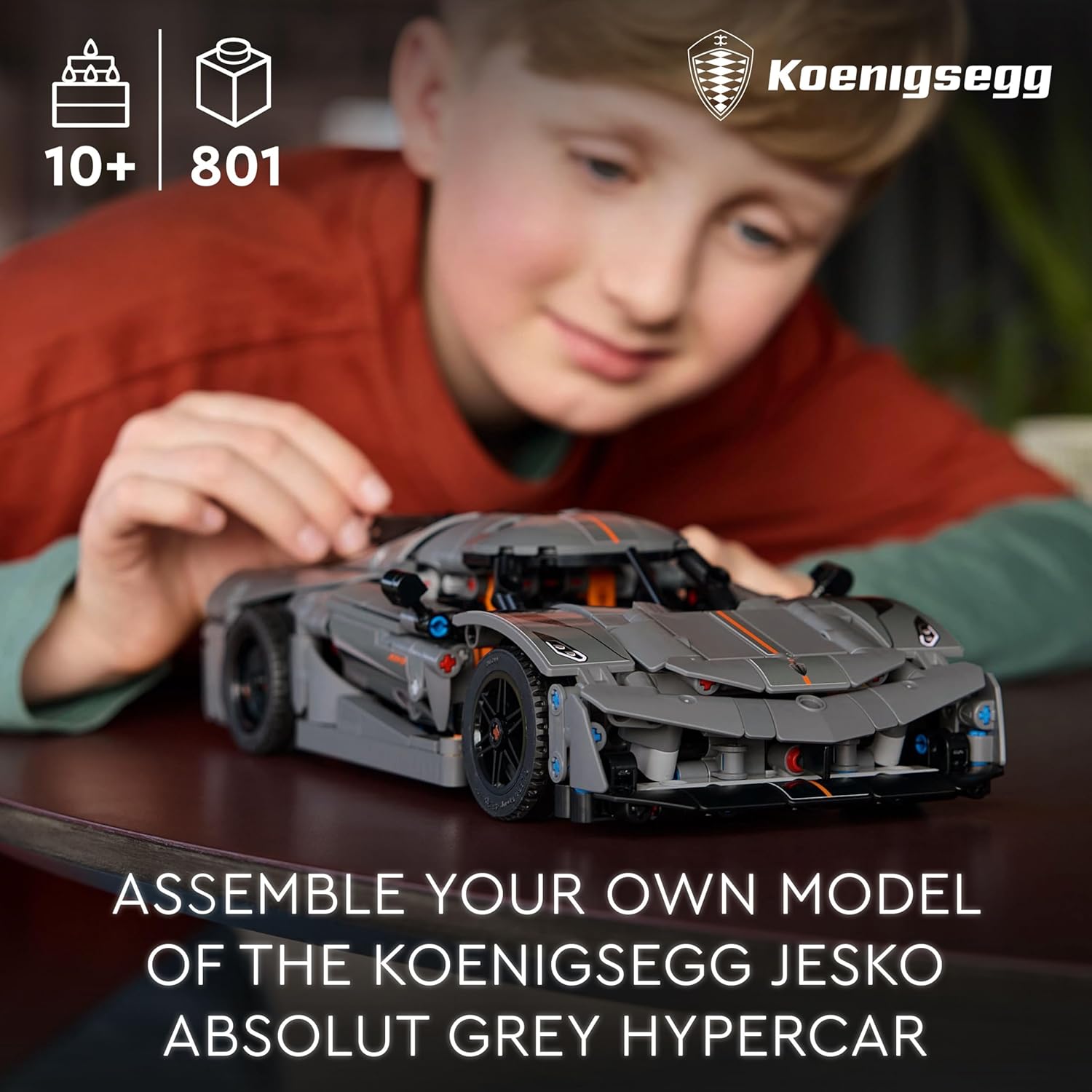 LEGO Technic Koenigsegg Jesko Absolut Grey Hypercar, Race Car Building Toy Set for Boys, Girls & Kids Aged 10 Plus, Buildable Vehicle Model Kit, Introduction to Engineering, Birthday Gift Idea 42173
