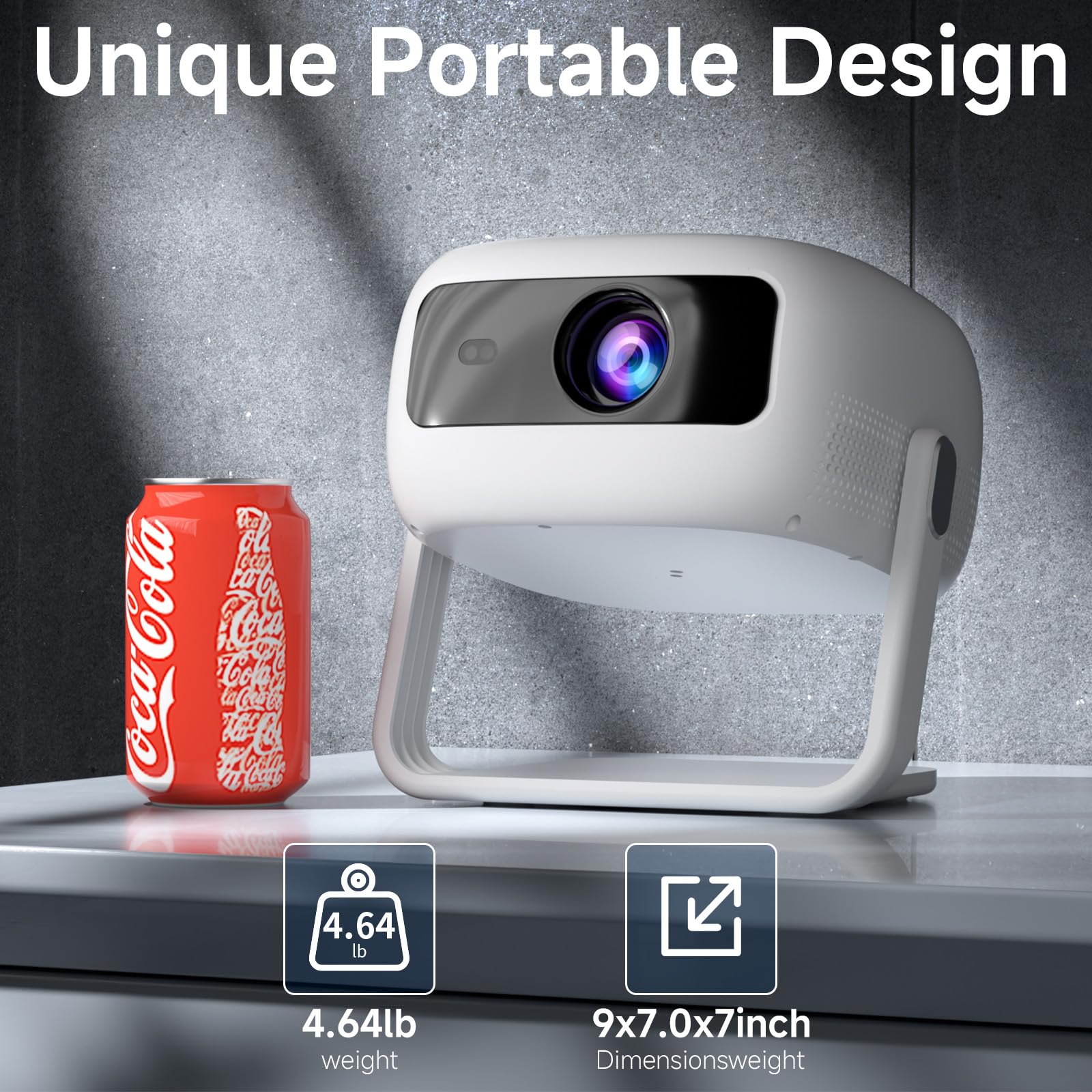 [360°Adjustable Stand] Mini Projector with WiFi and Bluetooth: Electric Focus & Auto Keystone 1080p Supported, 15000L,Phone Projector - 2025 Upgraded Visulapex Portable Home Theater