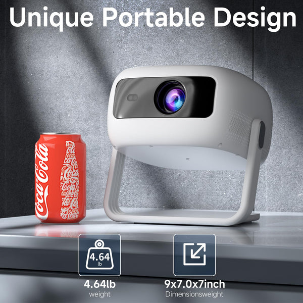 [360°Adjustable Stand] Mini Projector with WiFi and Bluetooth: Electric Focus & Auto Keystone 1080p Supported, 15000L,Phone Projector - 2025 Upgraded Visulapex Portable Home Theater