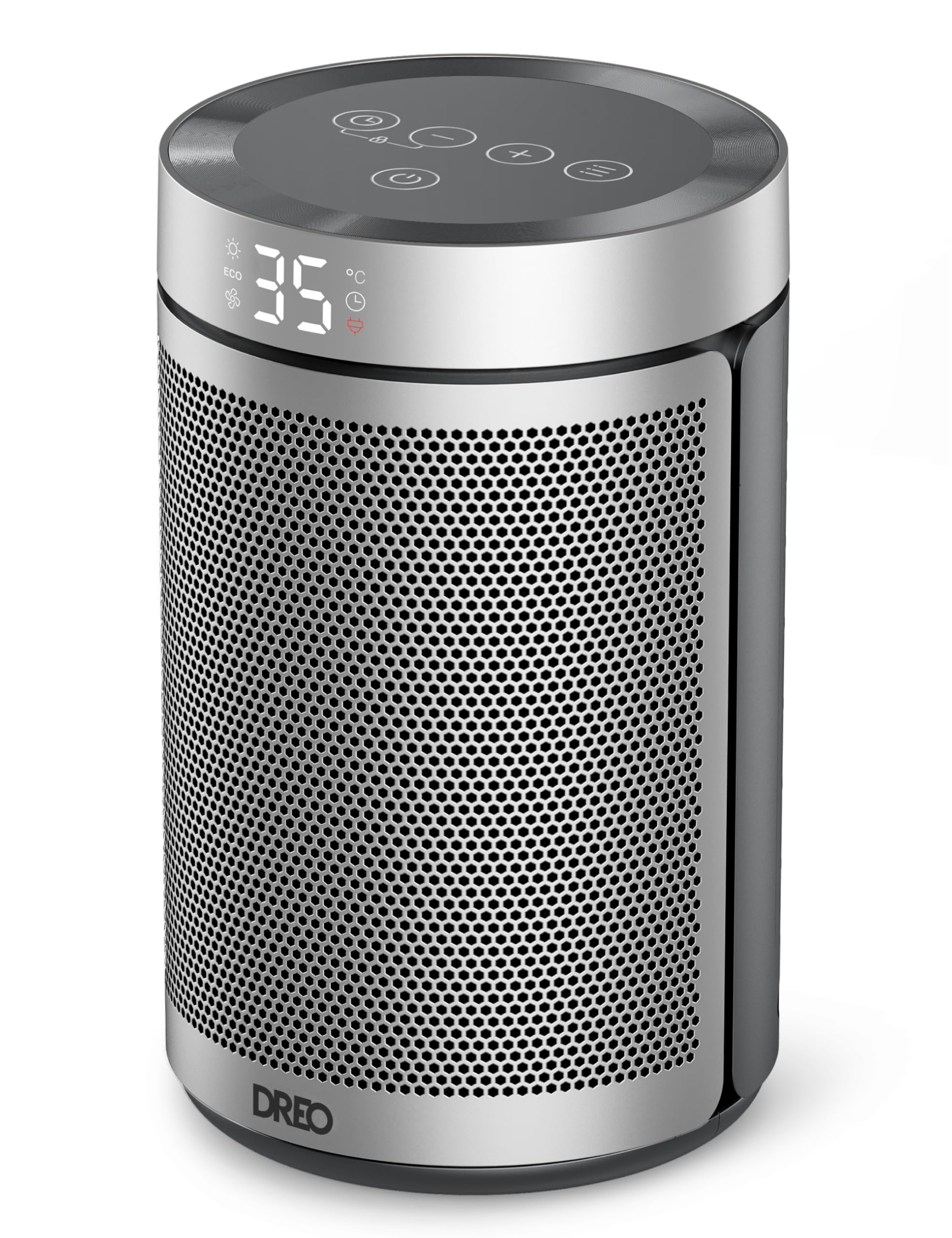 Dreo Electric Heater, 1500W Energy Efficient Space Silent Room Heater, Portable Ceramic Fan Heaters, Thermostat 3 Modes 12H Timer, Overheat & Tip Over Protection, for Bedroom, Atom 316, Gold