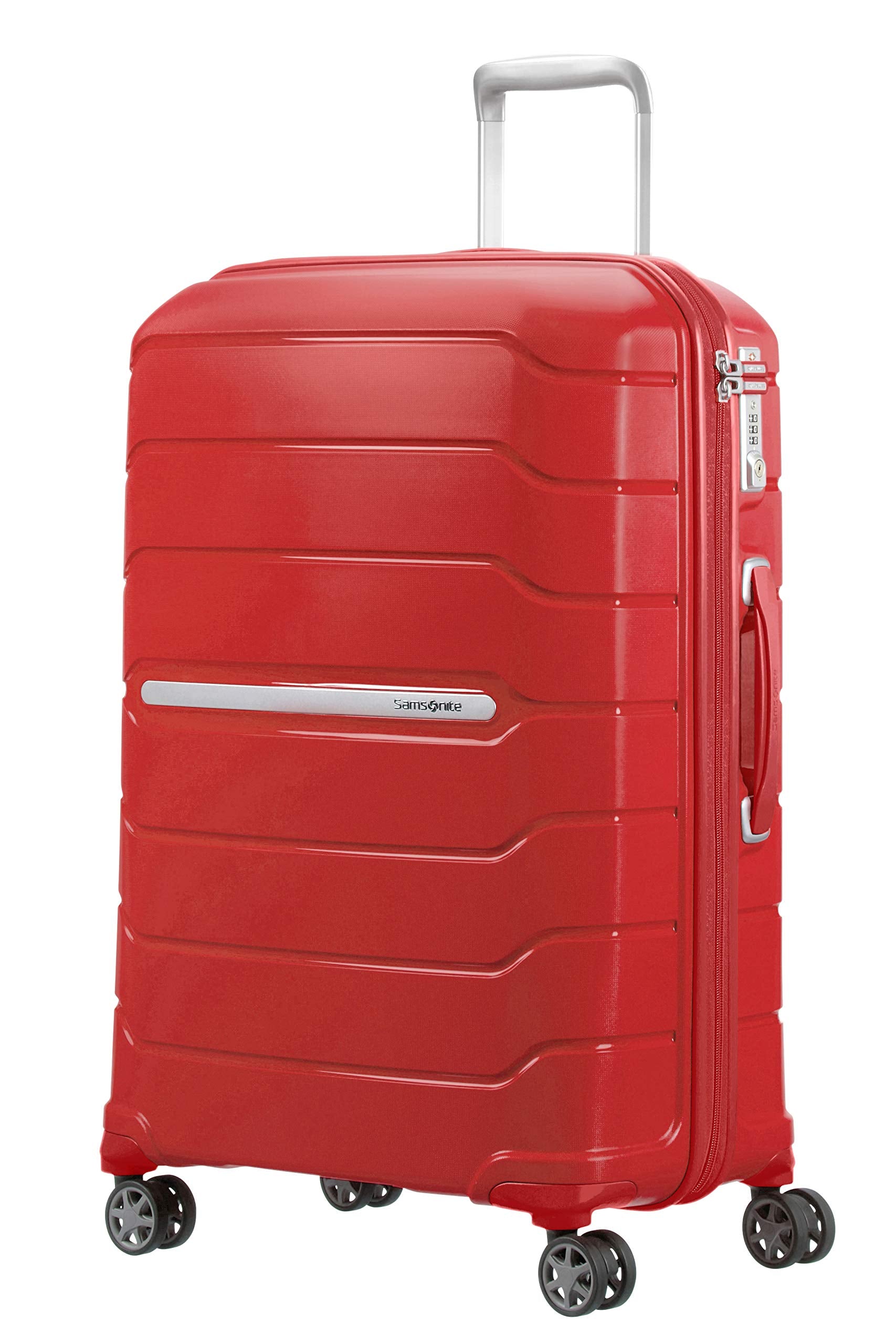 Samsonite Flux - Spinner L, Expandable Suitcase, 75 cm, 99/111 L, Red (Red)