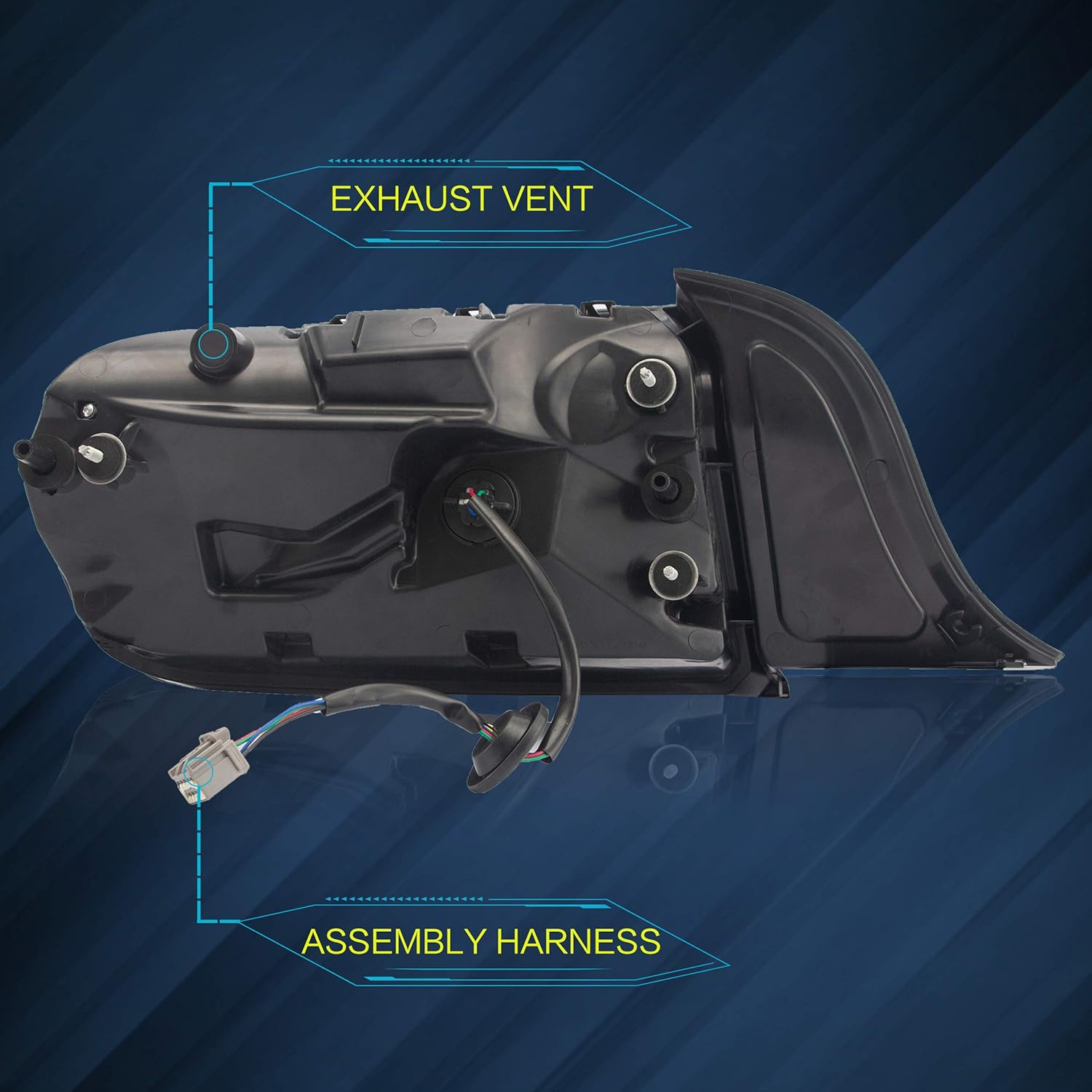 VLAND LED Tail lights Assembly Compatible with Ford Mustang 2015-2020, Rear Lights with Sequential Amber+Red Turn Signal (5 Lighting Modes) Smoked