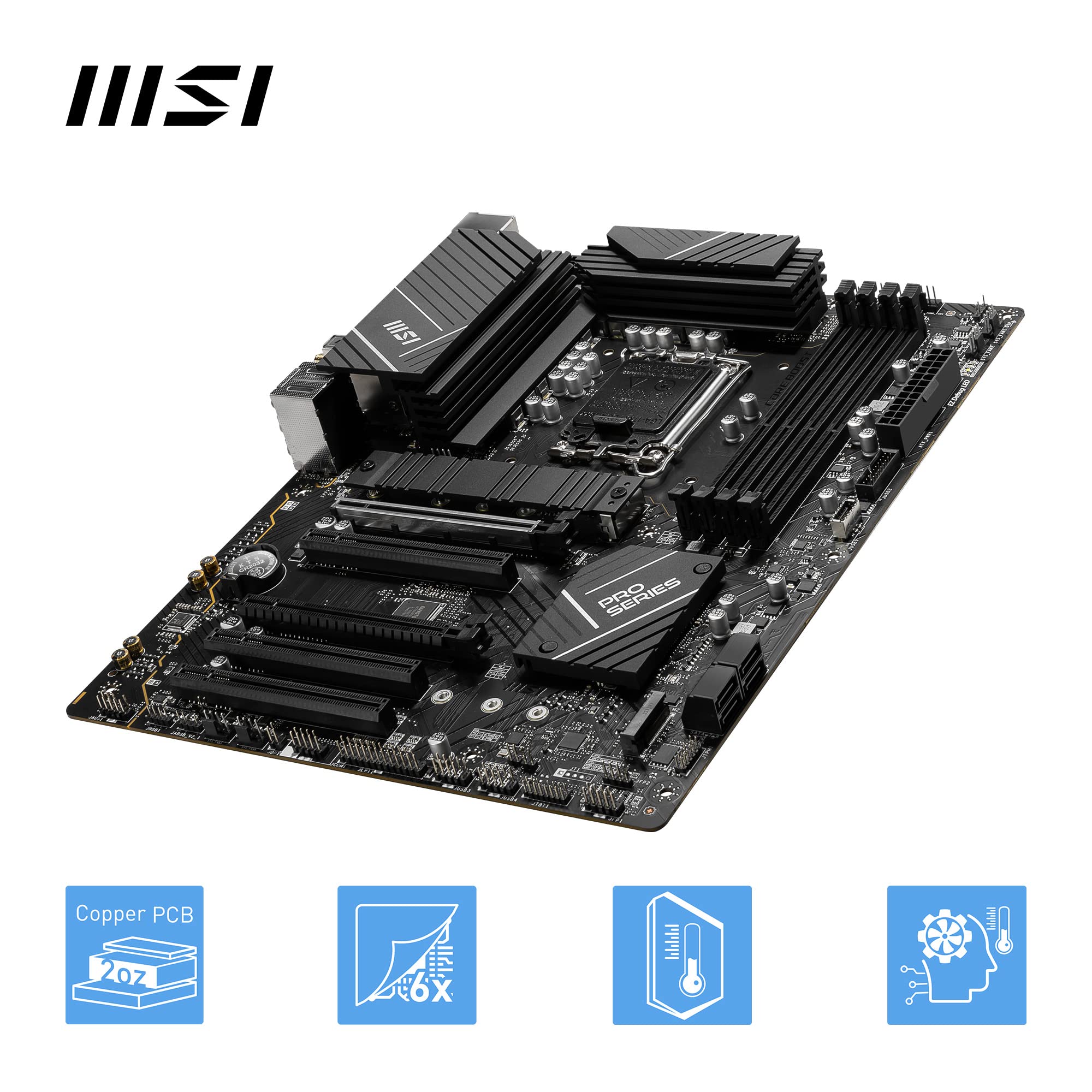 MSI B760 GAMING PLUS WIFI DDR4 Motherboard, ATX - Supports Intel 14th, 13th & 12th Gen Core Processors, LGA 1700 - DDR4 Memory Boost 5333+MHz/OC, 1x PCIe 4.0 x16, 2 x M.2 Gen4, 2.5G LAN, Wi-Fi 6E