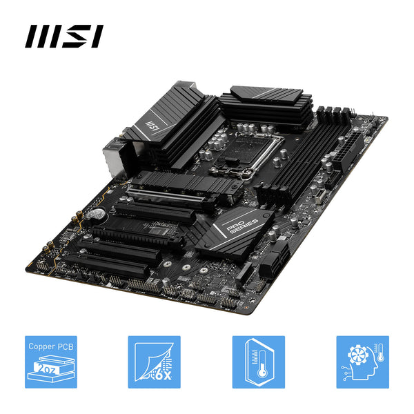 MSI B760 GAMING PLUS WIFI DDR4 Motherboard, ATX - Supports Intel 14th, 13th & 12th Gen Core Processors, LGA 1700 - DDR4 Memory Boost 5333+MHz/OC, 1x PCIe 4.0 x16, 2 x M.2 Gen4, 2.5G LAN, Wi-Fi 6E