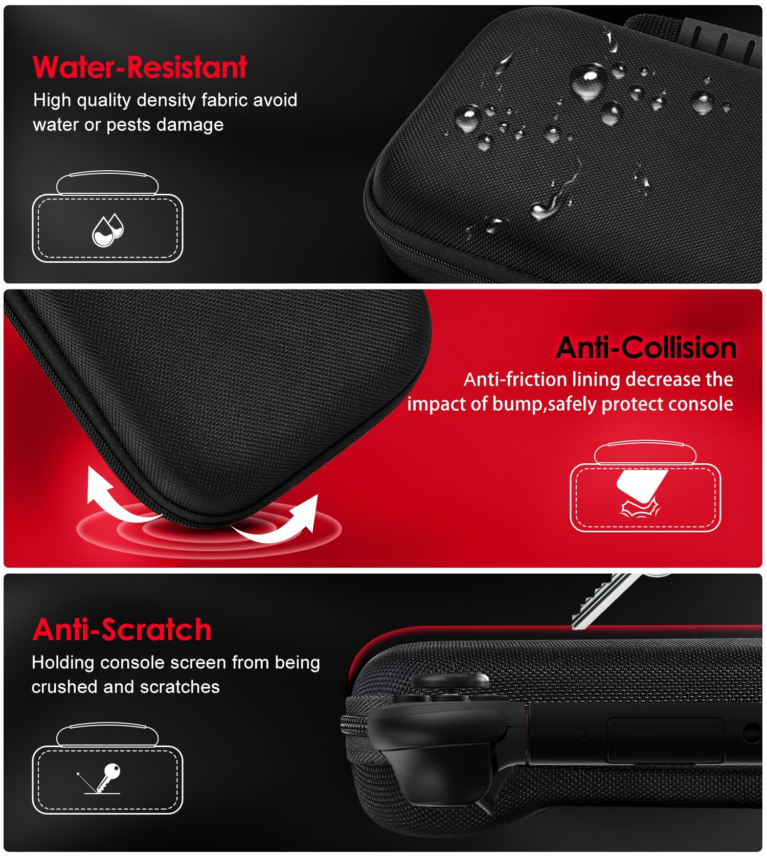 ivoler Carry Case for Nintendo Switch 2 (2025 Model) – Protective Portable Hard Shell Pouch Carrying Travel Game Bag – Black