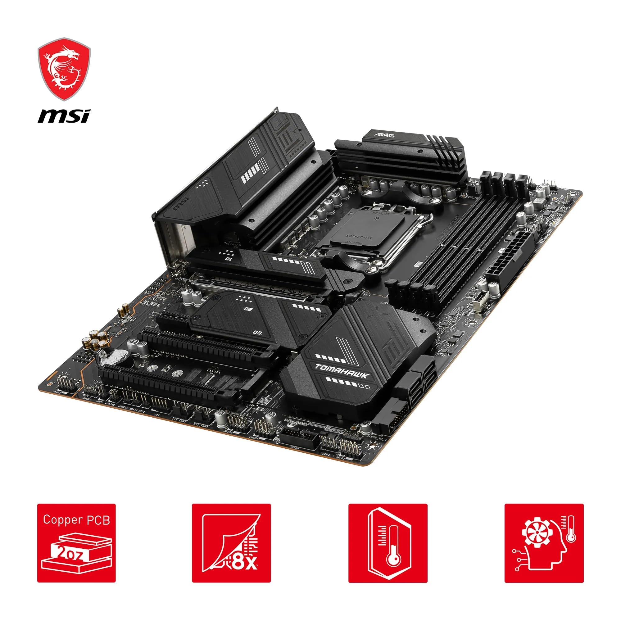 MSI X670E GAMING PLUS WIFI Motherboard, ATX - Supports AMD Ryzen 9000 / 8000 / 7000 Series Processors, AM5 - 80A SPS VRM, DDR5 Memory Boost 7800+ MHz/OC, PCIe 5.0 x16, M.2 Gen5, Wi-Fi 6E