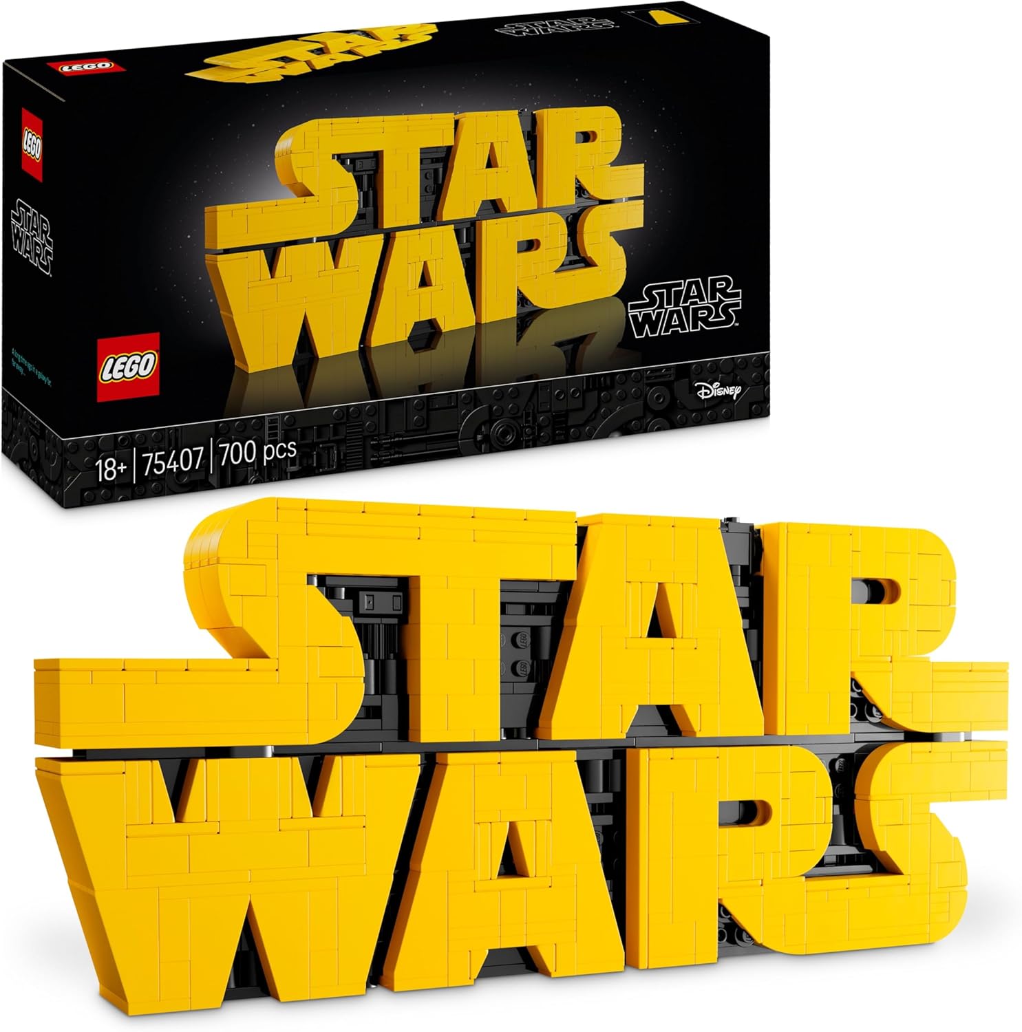 LEGO Star Wars 75407 Brick-Built Star Wars Logo - Collectible DIY Building Set for Adults - Iconic Pop Culture Model Kit - Home Office Display Piece - Gift Idea for Adult & Teenage Fans