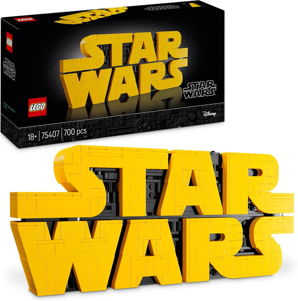LEGO Star Wars 75407 Brick-Built Star Wars Logo - Collectible DIY Building Set for Adults - Iconic Pop Culture Model Kit - Home Office Display Piece - Gift Idea for Adult & Teenage Fans