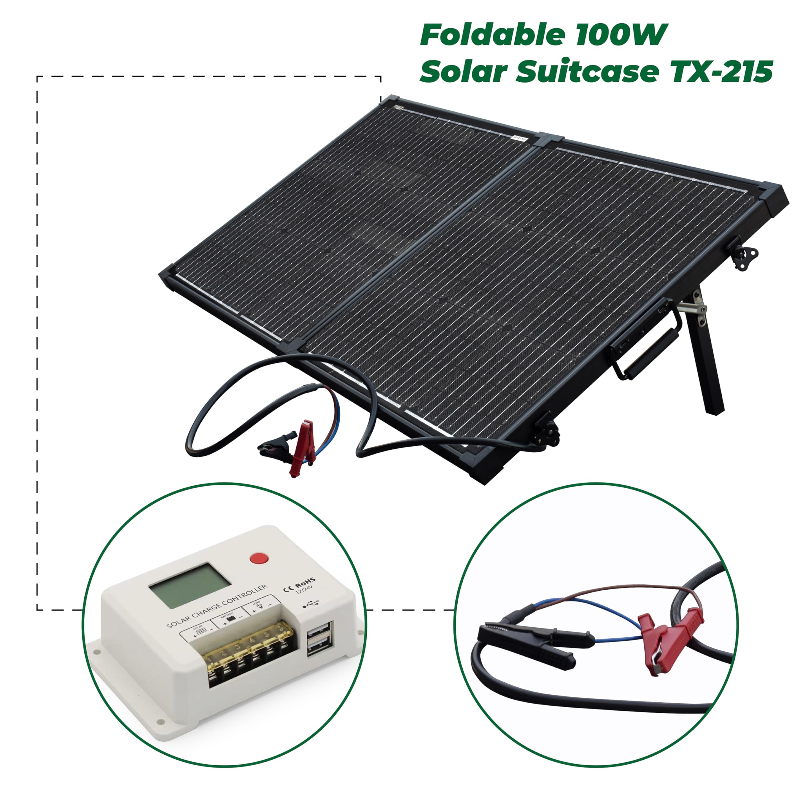 Technaxx 21W Solar Charger with USB for Phone, Powerbank, Tablet, etc. - Perfect for Traveling, Camping and Outdoor - Solar Panel Charging Case TX-207