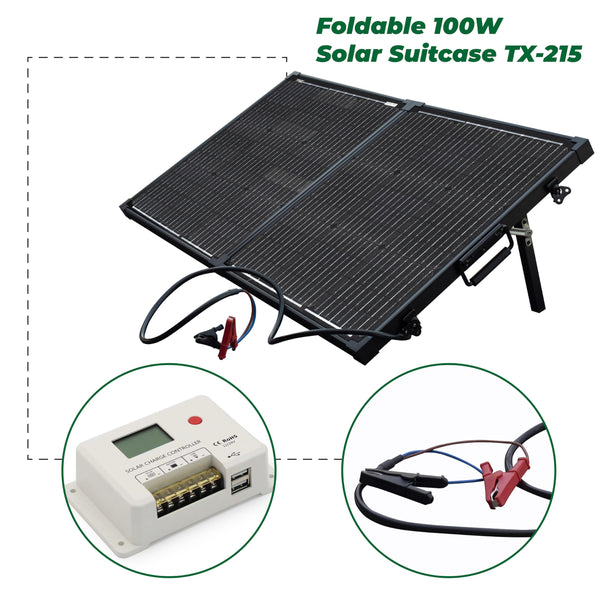 Technaxx 21W Solar Charger with USB for Phone, Powerbank, Tablet, etc. - Perfect for Traveling, Camping and Outdoor - Solar Panel Charging Case TX-207