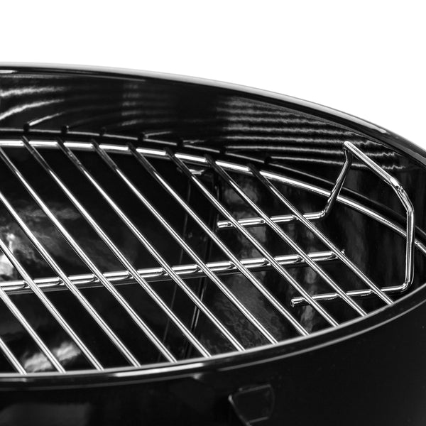 Weber Original Kettle Charcoal Grill, Ø 57cm Grill Area, BBQ Grill with Porcelain-Enamelled Lid & Bowl, Lid Thermometer, One-Touch Cleaning System - Black (14101004)