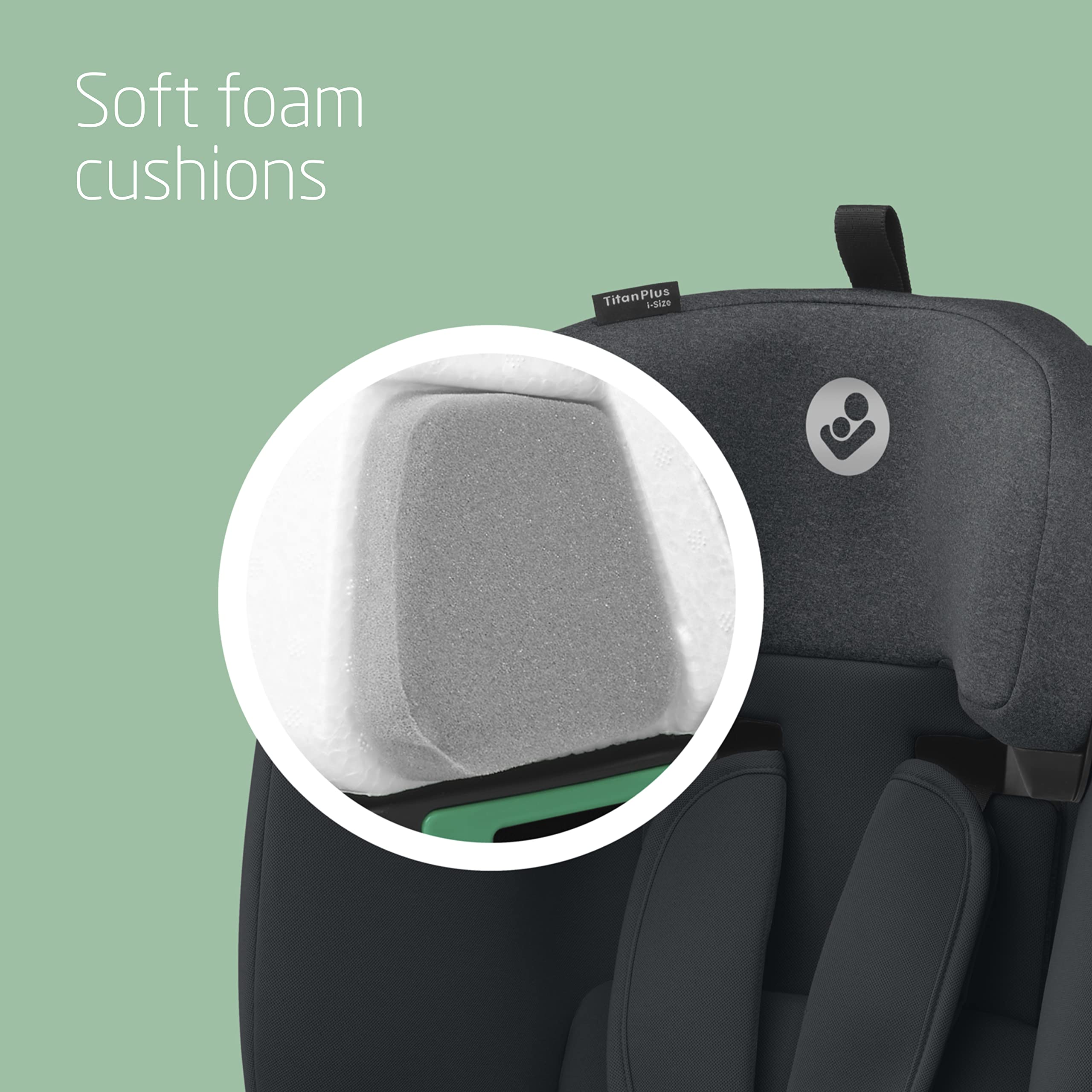 Maxi-Cosi Titan S Comfort i-Size, Breathable Comfort Fabrics, Child Car Seat, 15 months-12 years (76-150cm), ISOFIX Car Seat, 5 Recline & 13 Headrest Positions, G-CELL Protection, Authentic Black