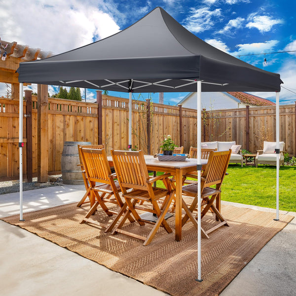 Outopee 3m x 3m Ez Pop Up Canopy Tent with 4 SideWalls, Outdoor Gazebo Portable Instant Canopy for Commercial Events, Party, Backyard BBQ, Camping, Blue