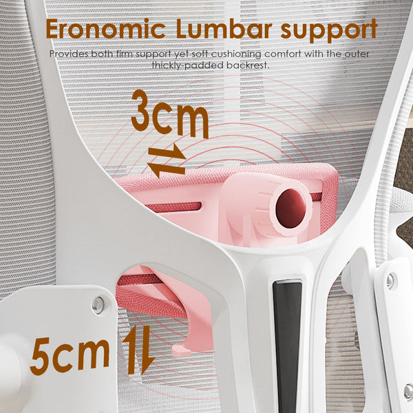 Farini Home Office Chair - Ergonomic Computer Chair with Flip-Up Armrests, Adjustable Headrest & Lumbar Support - Breathable Mesh Fabric for