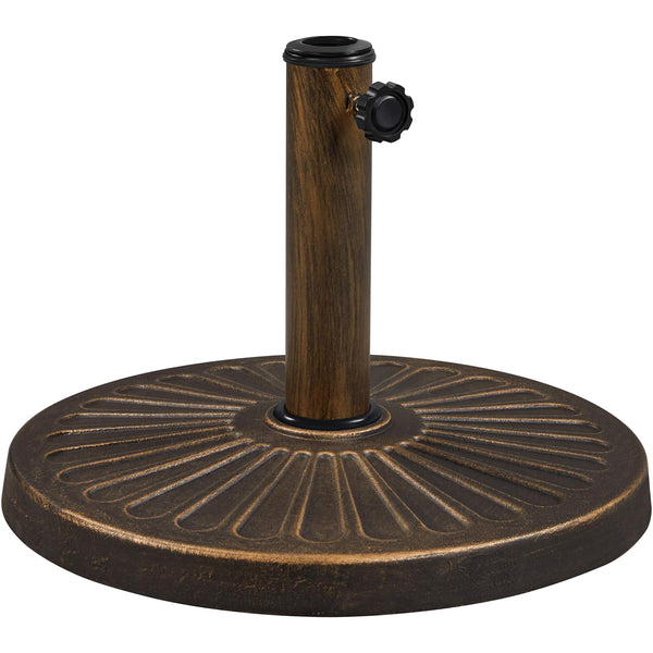 Yaheetech 10kg Patio Umbrella Stand Parasol Base Weight Heavy Duty Garden Parasol Stand Holder Round Iron Umbrella Base Stand Bronze
