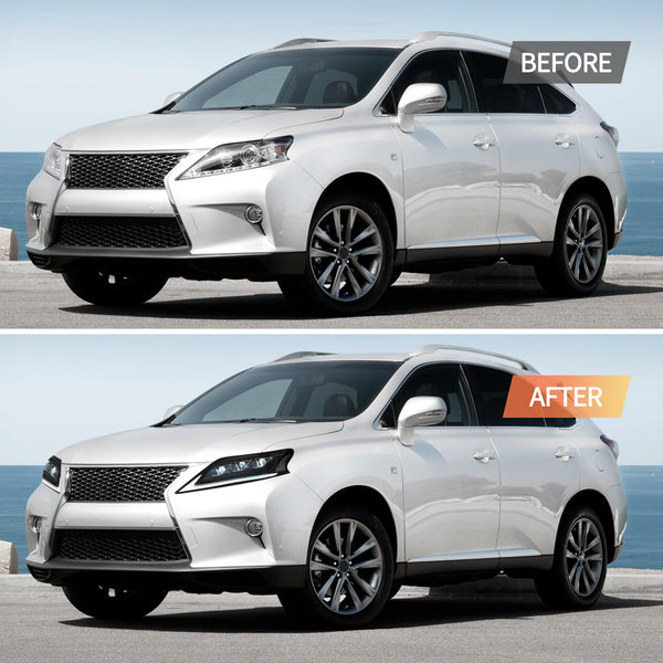 VLAND Motor LED Rear Lights compatible with RX270, RX330, RX350 F Sport, RX400h, RX450h, RX450hl 2010-2015, w/Amber Sequential Indicator, Driver & Passenger Side - Clear