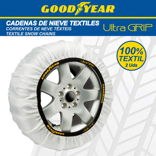 Goodyear Set of 2 x 9 mm Metallic Car Snow Chains Size 110 with Automatic Tensioner