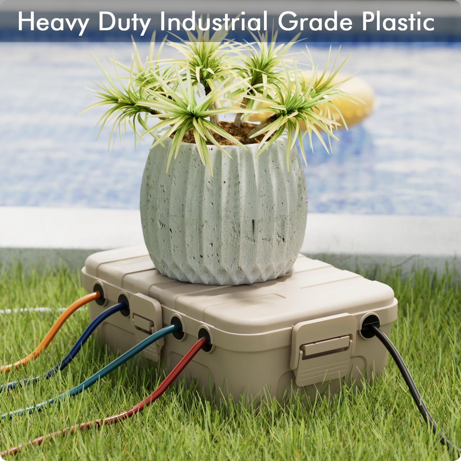 RESTMO Extra Large Waterproof Electrical Box, IP54 Weatherproof Outdoor Outlet Cover, Protect Outlet, Plug, Timer, Power Strip (Not Included), Holiday Light Decoration, 32 x 22 x 13 cm, Black