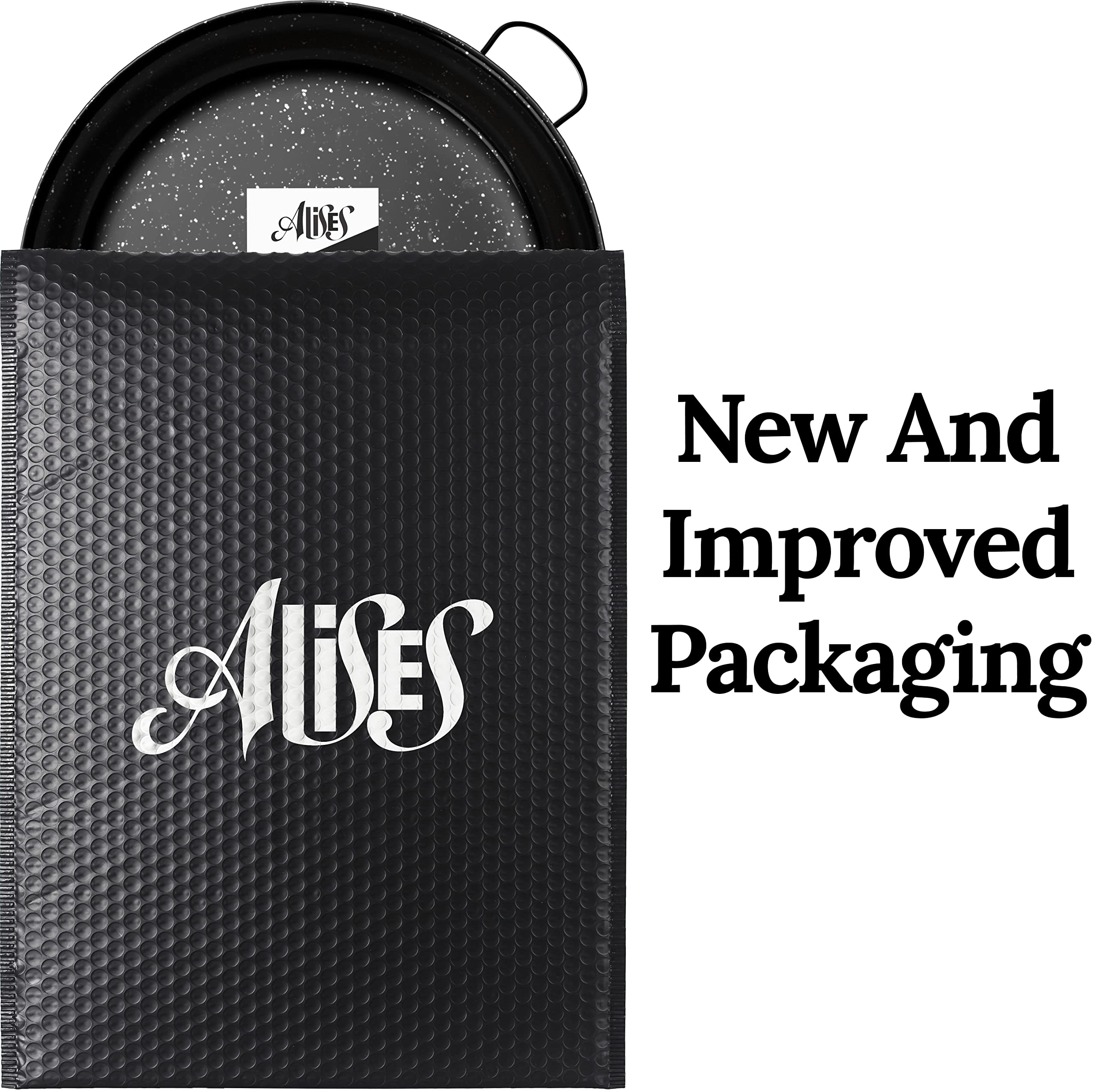 Alises - Enamelled Carbon Steel Induction Pan (Naturally Non-Stick) Paella Pan Induction Hob 34 cm - Paella Pan Induction 34 cm