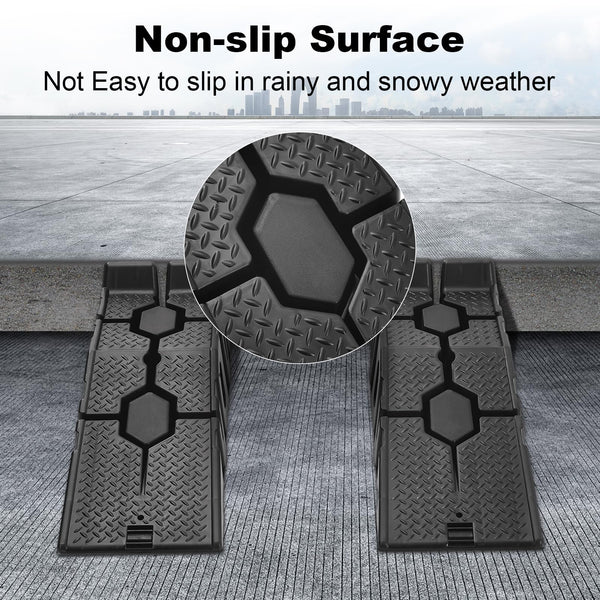 DKIEI Car Ramps, 5 Tons Heavy Duty Kerb Ramps, 2 Pieces of Portable Curb Ramp for Car, Motorhome, Automotive Lifting, 90x30x23cm, Black