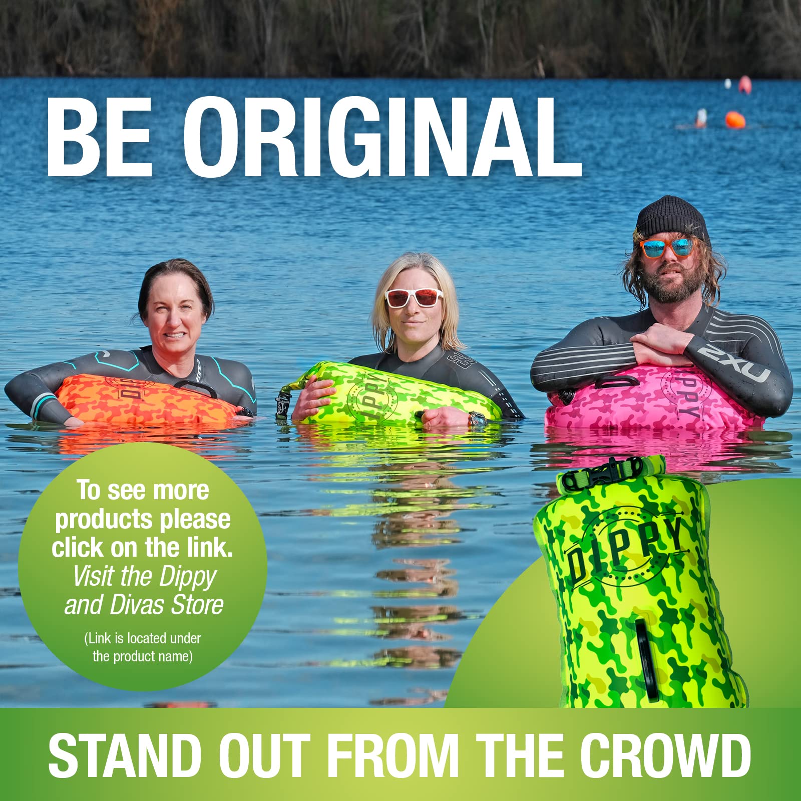 DIPPY Tow Floats for Open Water Swimming | 28L Swim Buoy Open Water Swimming Float | Waterproof Swimming Buoy | Tow Float Dry Bag | Wild Swimming Float | Wild Swimming Accessories Triathlete, Swimmer