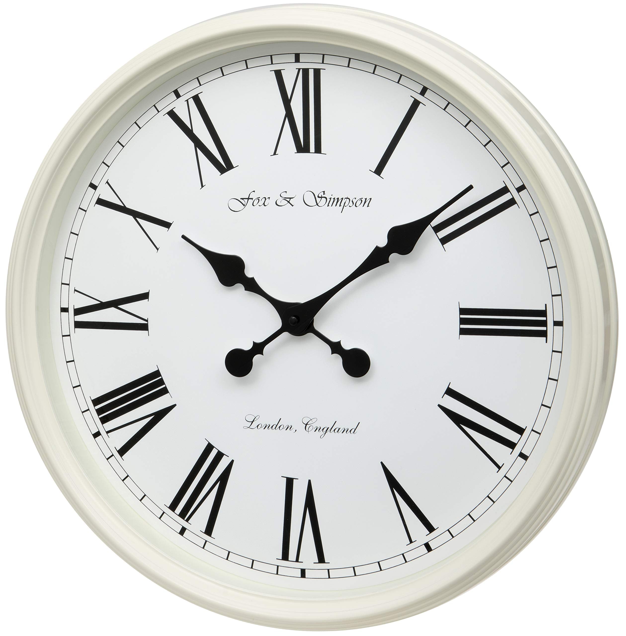 Fox and Simpson Grand Central Clock, White, 50cm