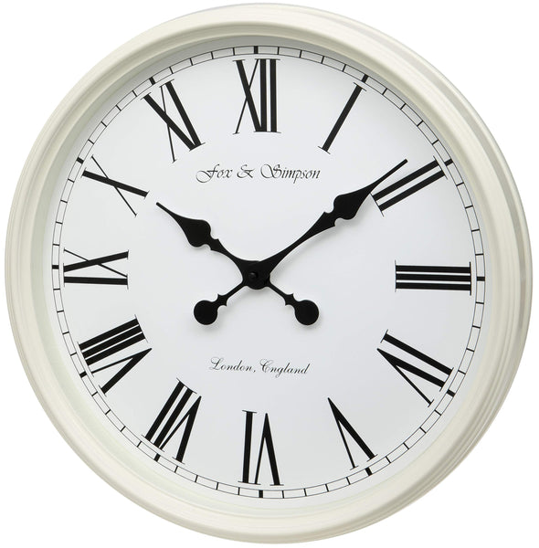 Fox and Simpson Grand Central Clock, White, 50cm