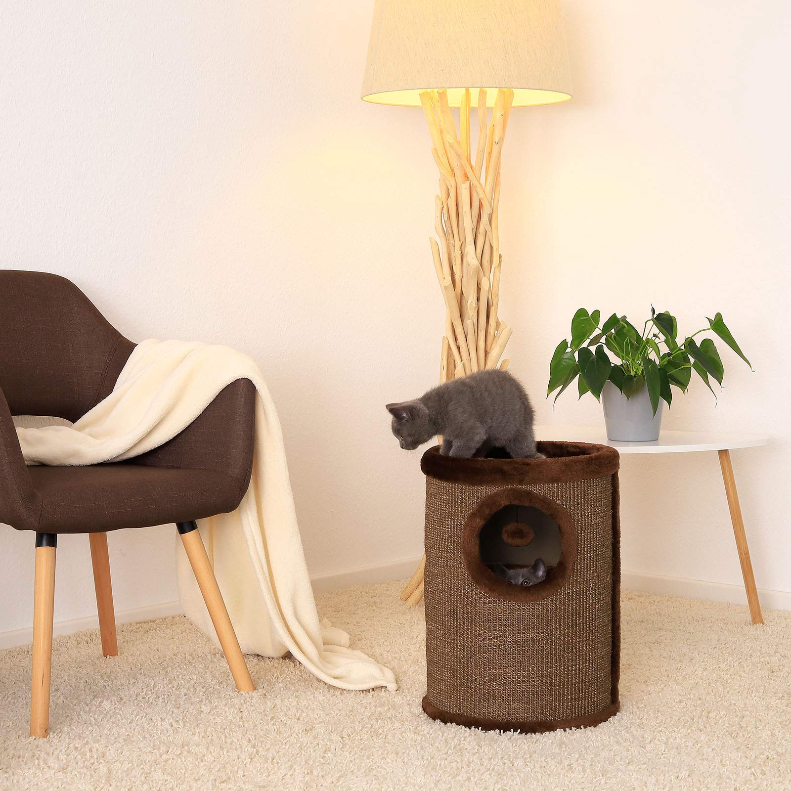 dibea KT00920 Cat Scratching Barrel, Scratching Tree for Cats, Height 50 cm, Choice of Colours