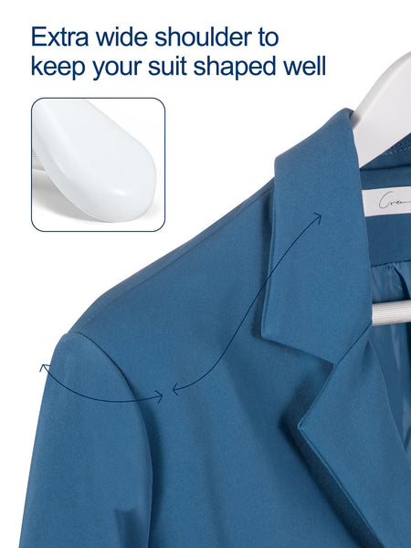 HOUSE DAY High-Grade Solid Wood Coat Hangers for Women, Wide Shoulder Wooden Hangers, Suit Hangers with Non Slip Pants Bar, Smooth Finish 360 Swivel