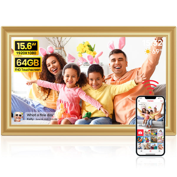 Frameo WiFi Digital Photo Frame 10.1 Inch - 1280x800 HD IPS Touch Screen Picture Frame Electronic, 32GB Memory, Auto Rotate, Wall Mountable, Digital PictureFrame for Sharing Photos and Videos