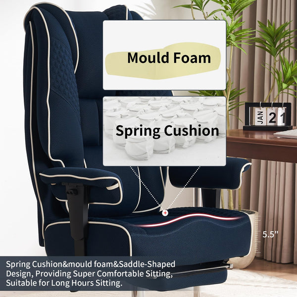 EXCEBET Ergonomic Office Chair – High Back PU Leather Executive Desk Chair with Adjustable Armrests, Swivel Computer Chair for Home/Office, Heavy Duty Support up to 400 lbs