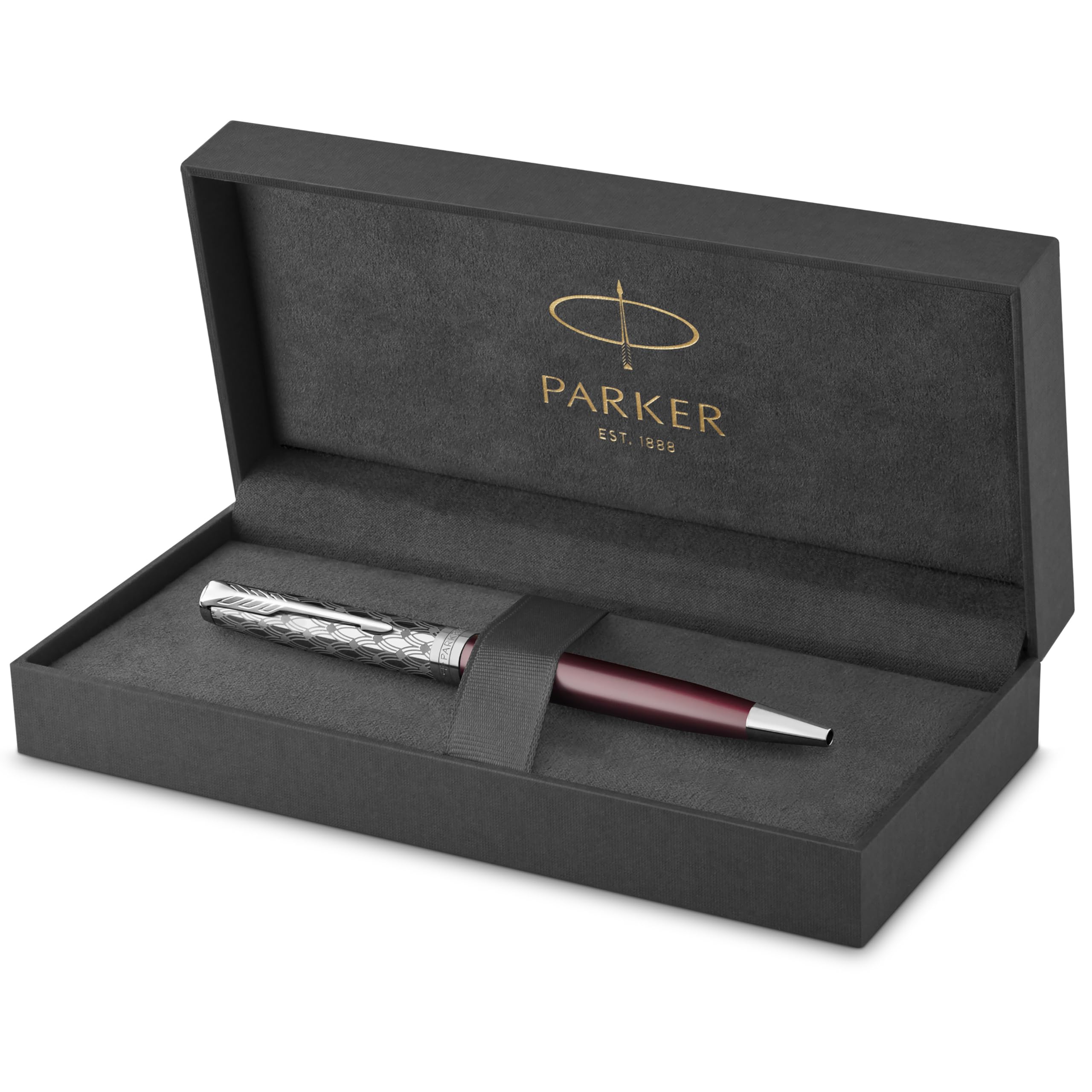 Parker Sonnet Ballpoint Pen | Stainless Steel with Gold Trim | Medium Point | Handwriting Pens & Stationery Supplies | Black Ink | Gift Box