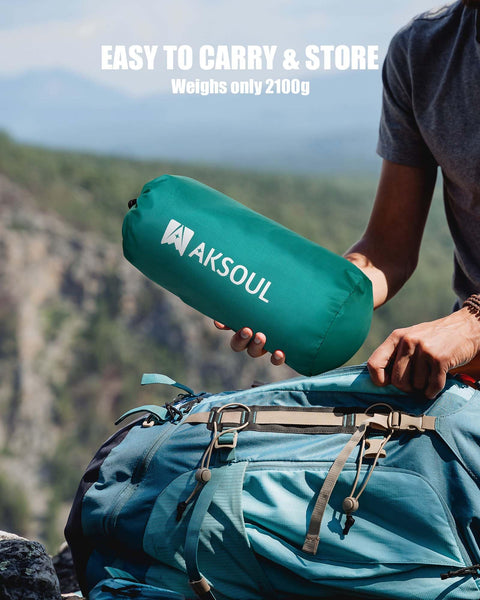 AKSOUL Self Inflating Sleeping Mat for Camping: 8-12CM Thickness Single Camp Mattress, Double Joinable Camping Inflatable Mat