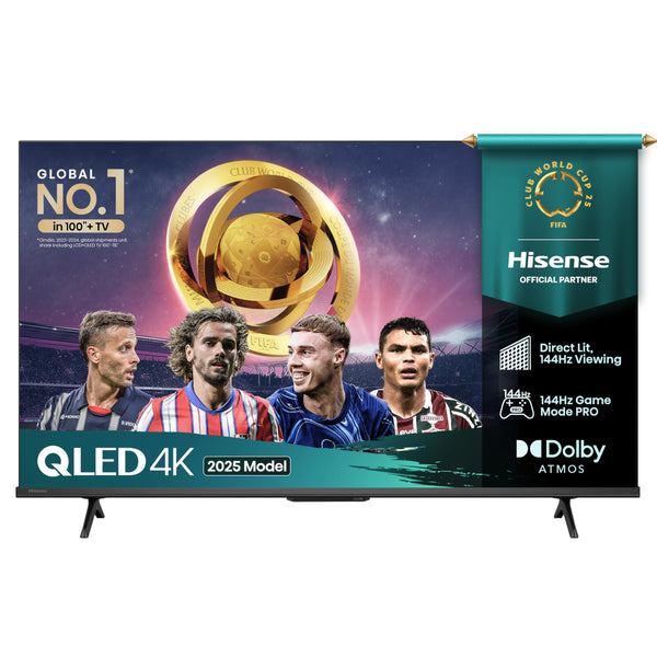 Hisense 55 Inch 4K QLED Smart TV 55E77NQTUK - Quantum Dot Colour, 4K AI Processor, Dolby Vision Atmos, Smooth Motion, Sports Mode, Vidaa OS with Freely, Youtube, Netflix and Disney+ (2024 Model)